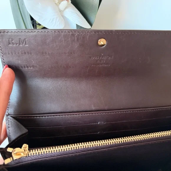 Louis Vuitton Vernis Sarah Wallet Amarante Burgundy w/Box and dust bag Full Set - Picture 7 of 16